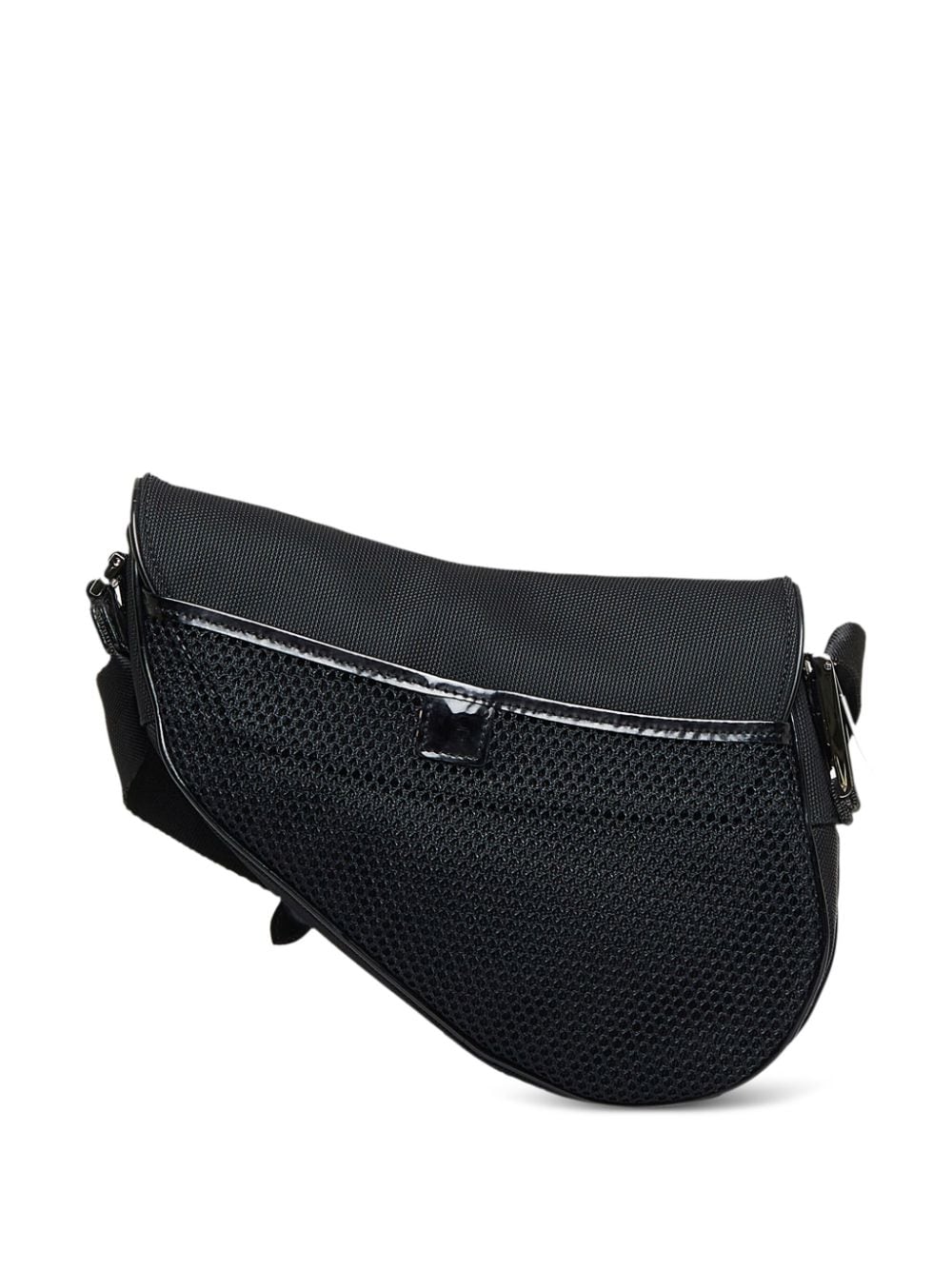 Christian Dior Black Vintage Mesh Sport Saddle Bag