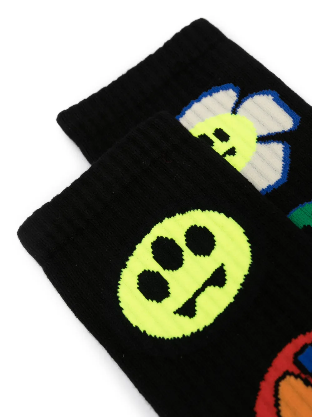 BARROW graphic-print ribbed-knit socks - Zwart