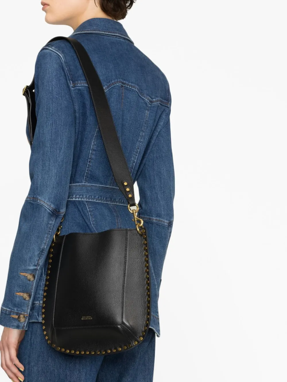 ISABEL MARANT Oskan schoudertas met studs - Zwart
