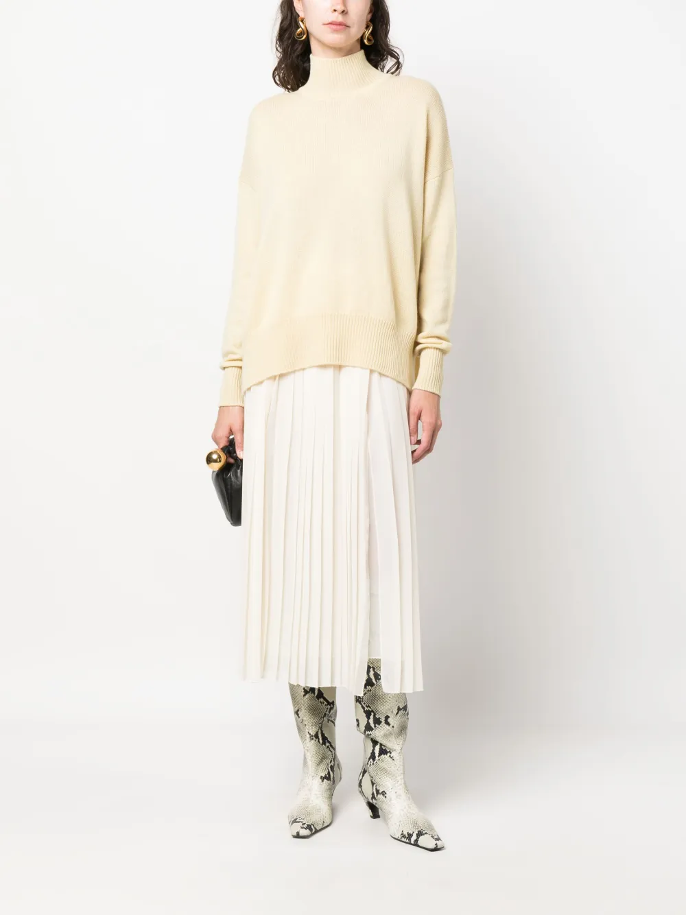 Jil Sander mock-neck cashmere jumper - Geel