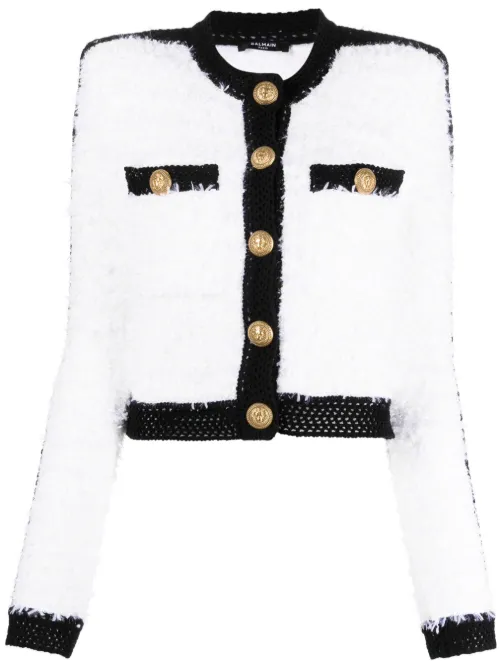 Balmain veste crop Spencer - Blanc - Balmain - Modalova