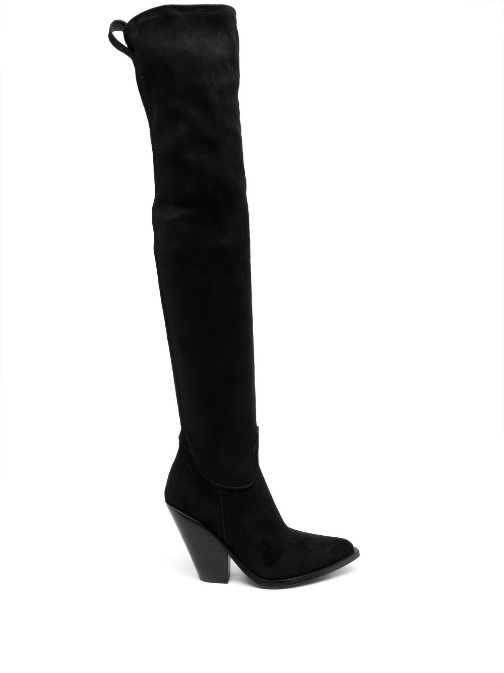 Sonora 90mm pointed-toe suede boots - Black