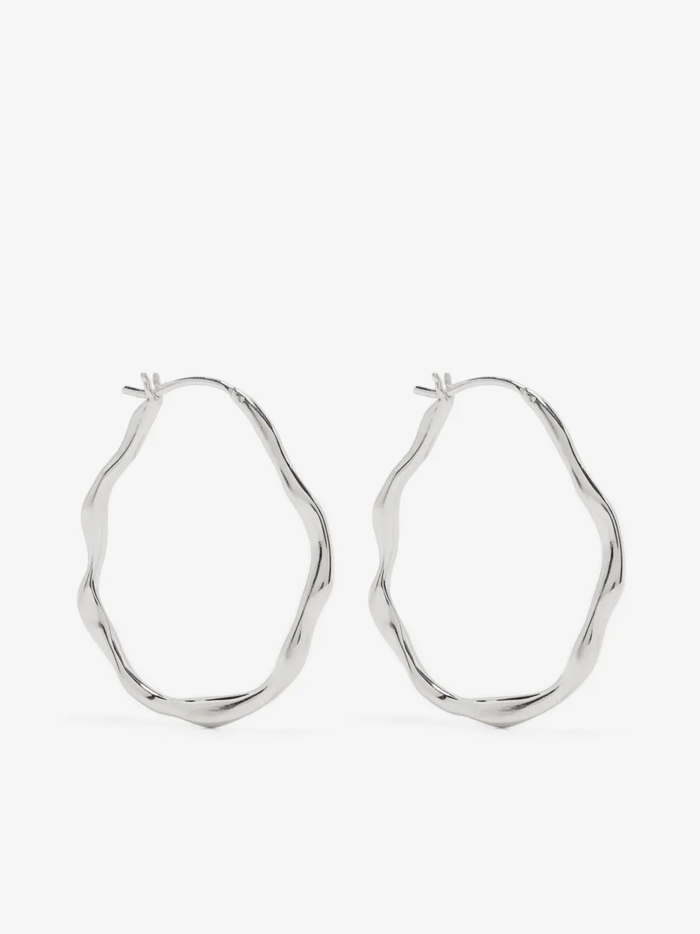 Waterfall oval hoop earrings