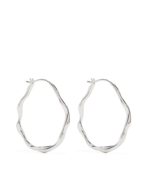 DOWER AND HALL Waterfall oval hoop earrings