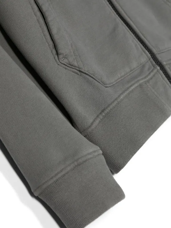 Stone Island Junior Compass-badge zip-up Hoodie | Grey | FARFETCH