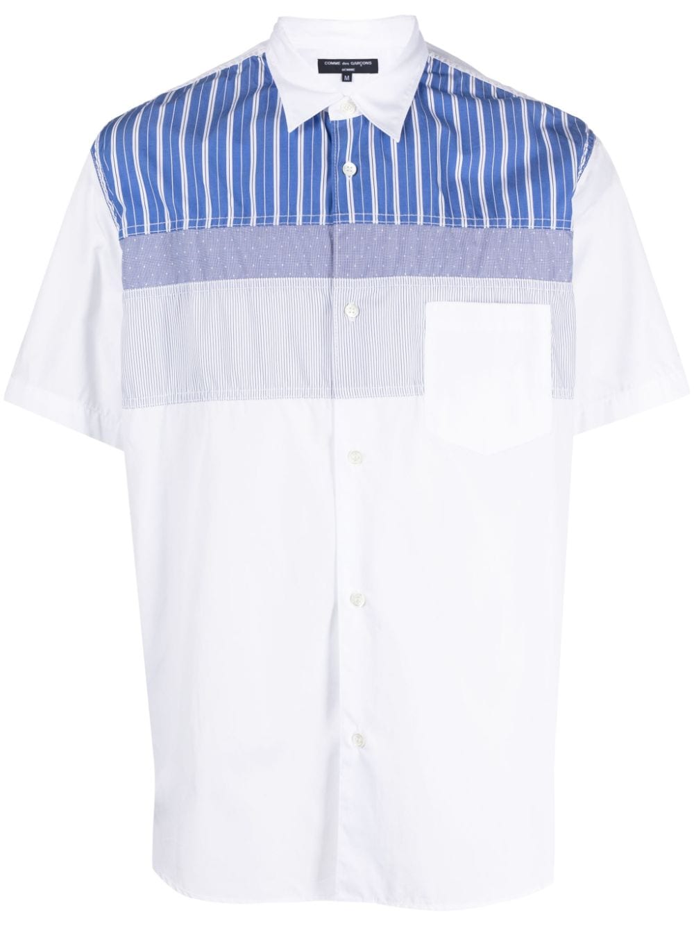 Shop Comme Des Garçons Homme Deux Colour-block Short-sleeve Shirt In White