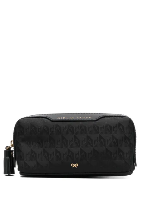 Anya Hindmarch jacquard-logo leather makeup bag