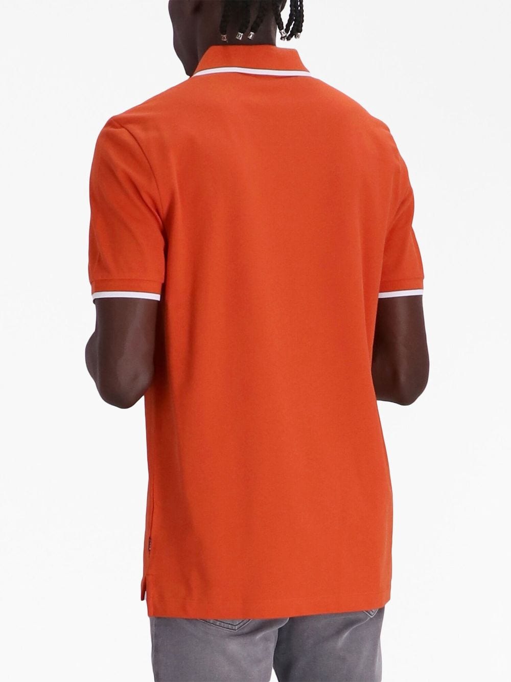 BOSS logo-embossed cotton polo shirt - Oranje