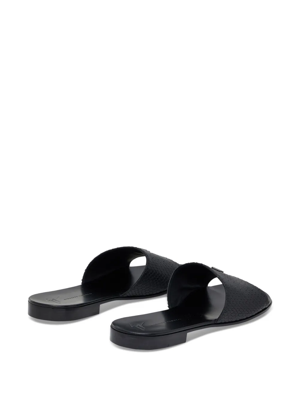Giuseppe Zanotti Darrin slippers met logo-plakkaat Zwart