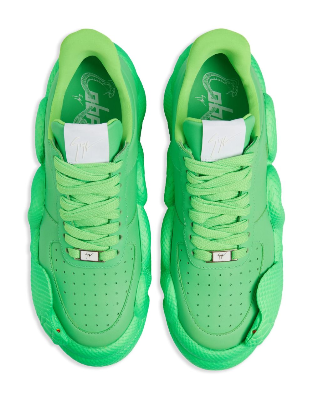 Shop Giuseppe Zanotti Cobras Snake-wrapped Sneakers In Green