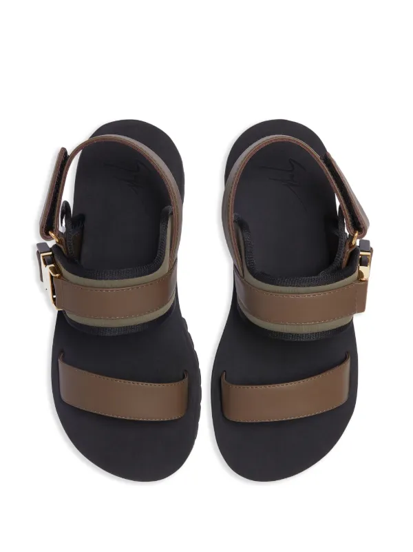 関税込み★GIUSEPPE ZANOTTI★Mederic バックル レザー サンダル Giuseppe Zanotti Mederic レザーサンダル | グリーン | FARFETCH JP