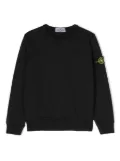 Stone Island Junior Compass-patch cotton sweatshirt - Black