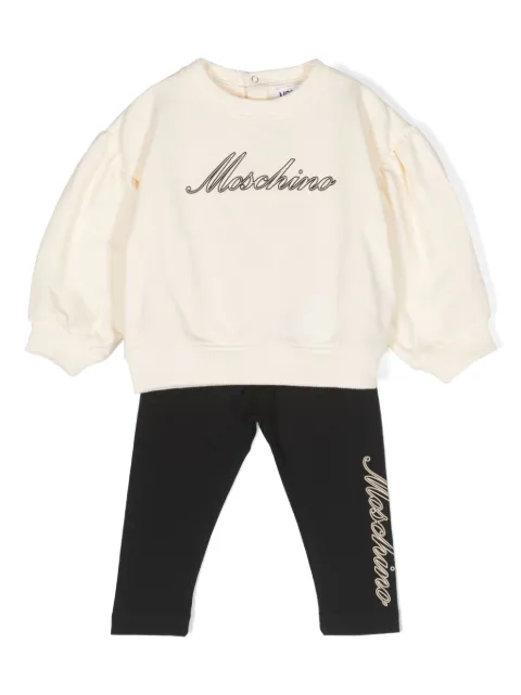 Moschino Kids logo-print cotton tracksuit set
