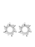 Amina Muaddi round crystal stud earrings - Silver