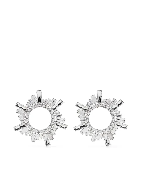 Amina Muaddi round crystal stud earrings