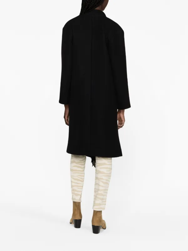 IRO Ricky Fringed wool blend Coat Black FARFETCH