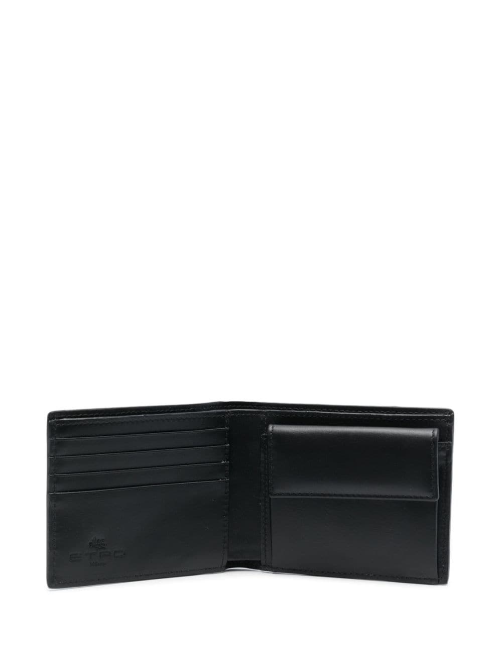 Shop Etro Pegaso Motif-embossed Leather Wallet In Black