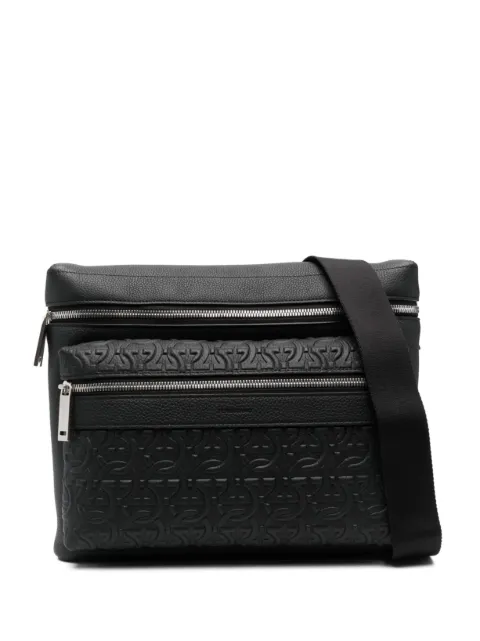 Ferragamo Gancini-pattern leather crossbody bag