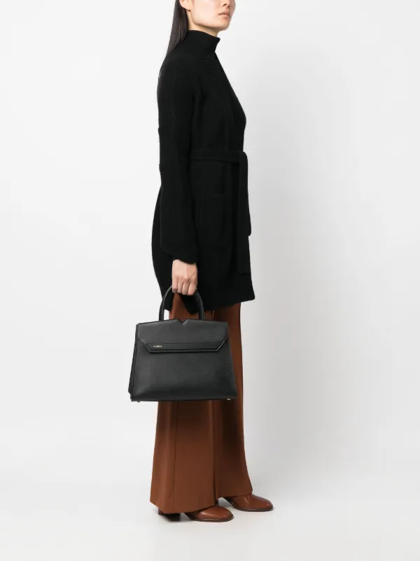 Valextra Flap Structured Handbag Black FARFETCH AE