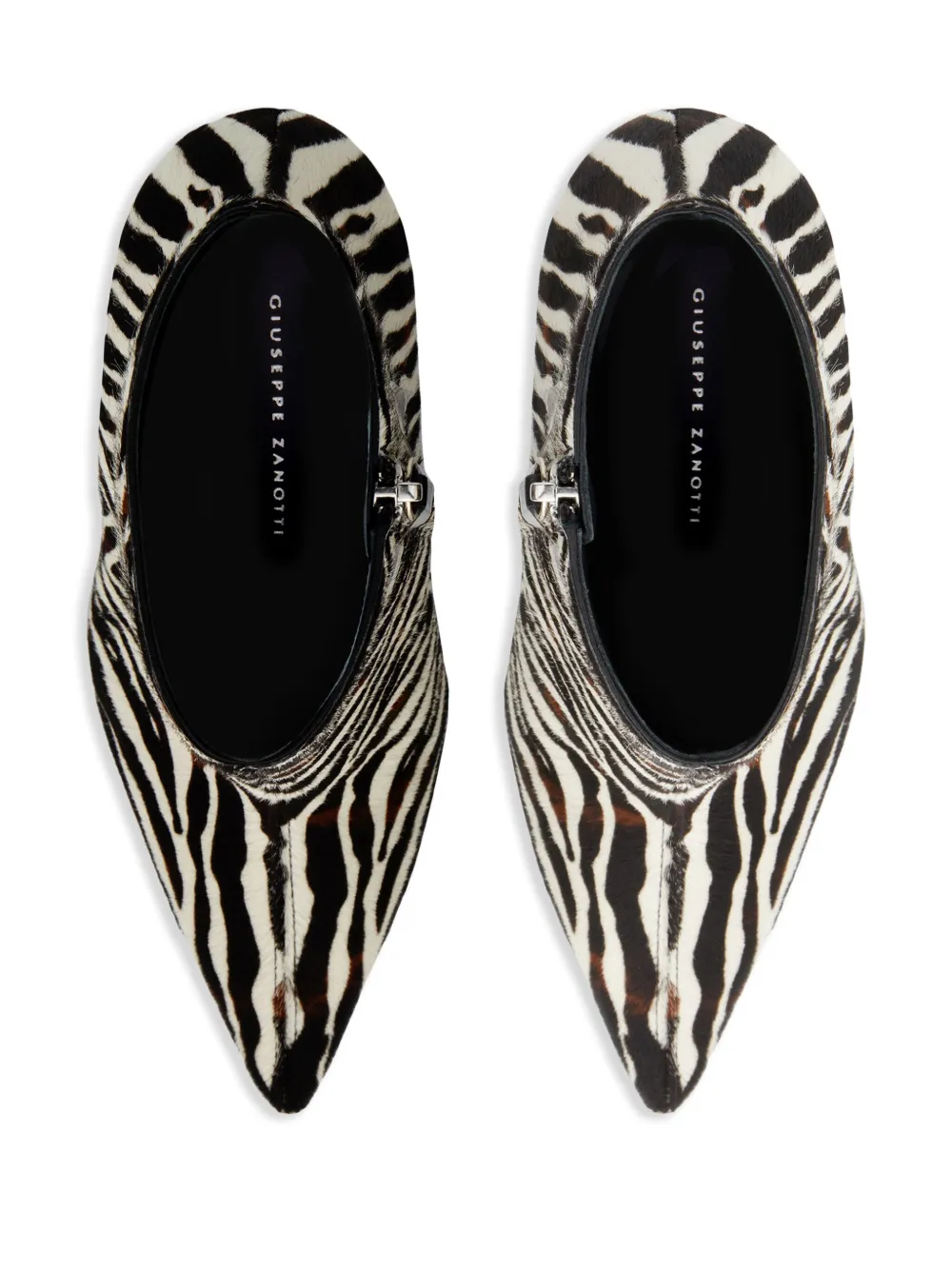Giuseppe Zanotti Farrah Fancy 95mm Zebra-print Boots In White