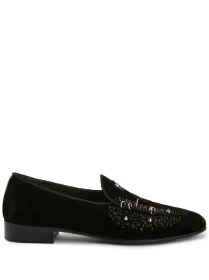 Giuseppe Zanotti Alvaro stud-embellished Velvet Loafers - Farfetch