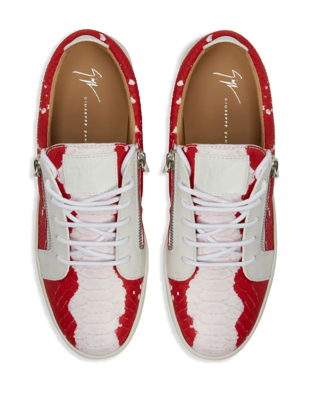 Giuseppe Zanotti Frankie Low-top Leather Sneakers In Rot