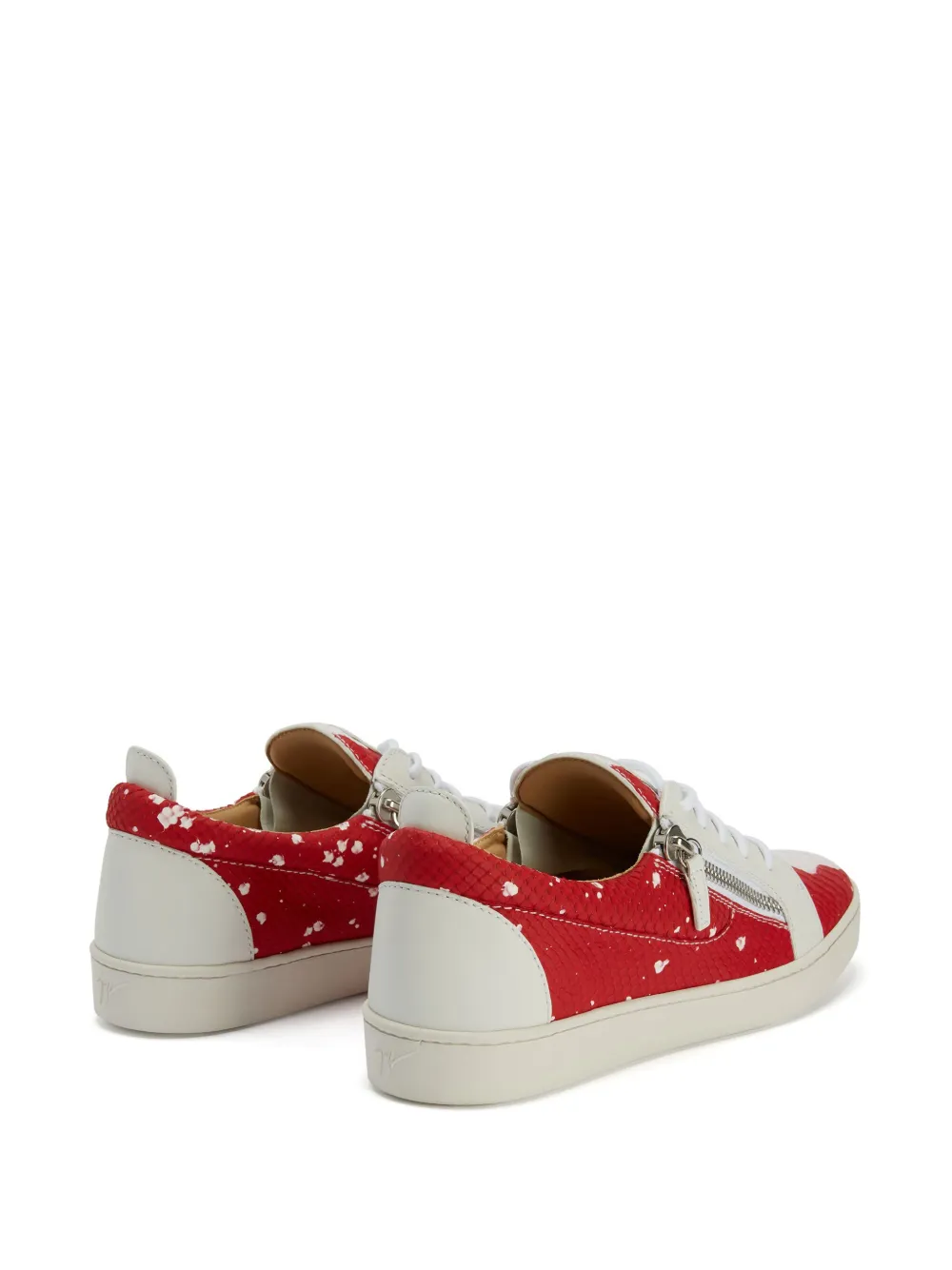 Giuseppe Zanotti Frankie Low-top Leather Sneakers In Rot