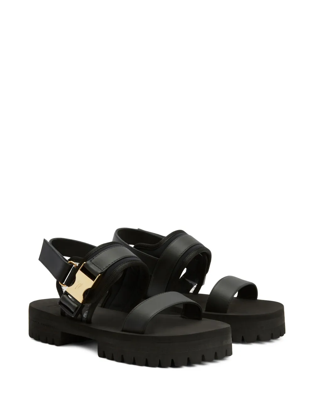 Giuseppe Zanotti 로고 버클 가죽 샌들 | Image 2