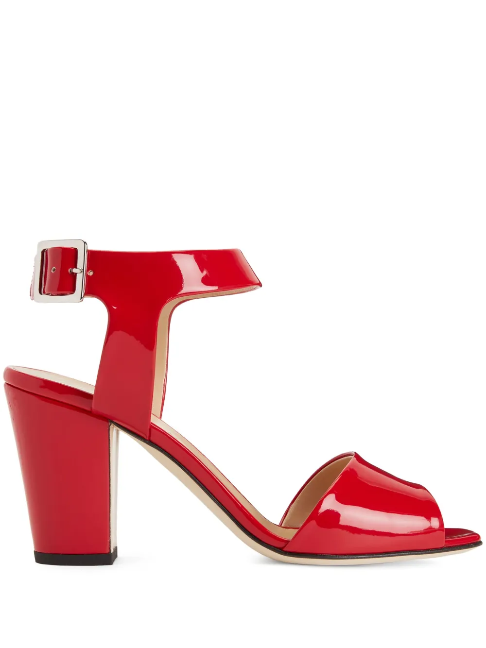 Red block 2024 heel sandals