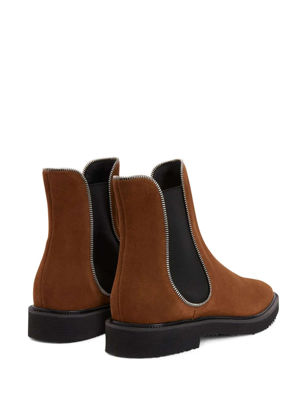 Giuseppe Zanotti Zipper-lined Suede Boots In Brown