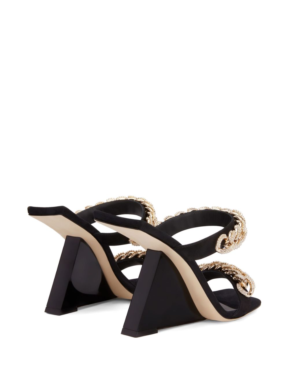 Shop Giuseppe Zanotti Berenicee Chain 105mm Sandals In Black