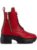Giuseppe Zanotti Alanis lace-up leather boots - Red
