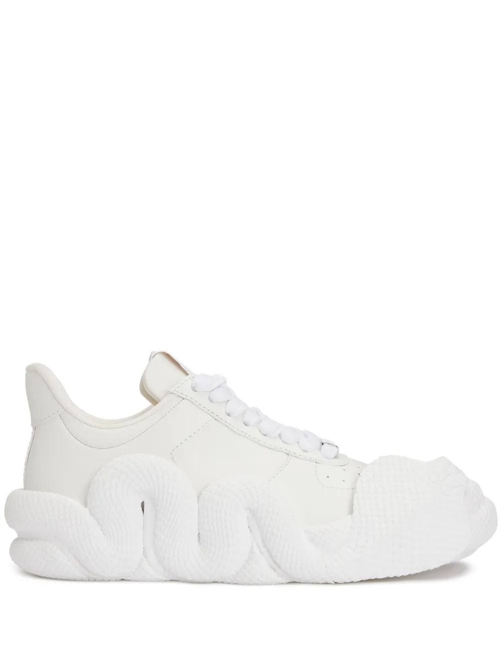 Giuseppe Zanotti Tênis Cobras de couro com detalhe 3D | Branco | Image 1