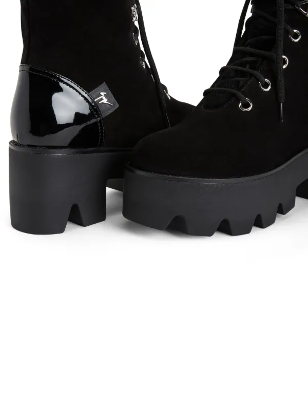Giuseppe Zanotti Juliett Trek レースアップブーツ | ブラック
