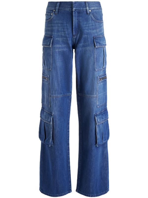 Alice + Olivia Cay Baggy Denim Cargo Pants - ShopStyle Flare Jeans