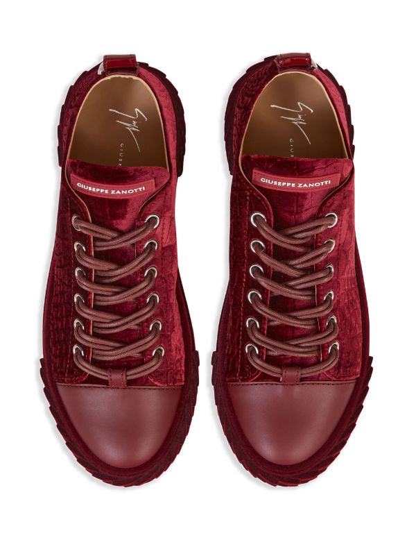 Giuseppe zanotti sales red velvet sneakers