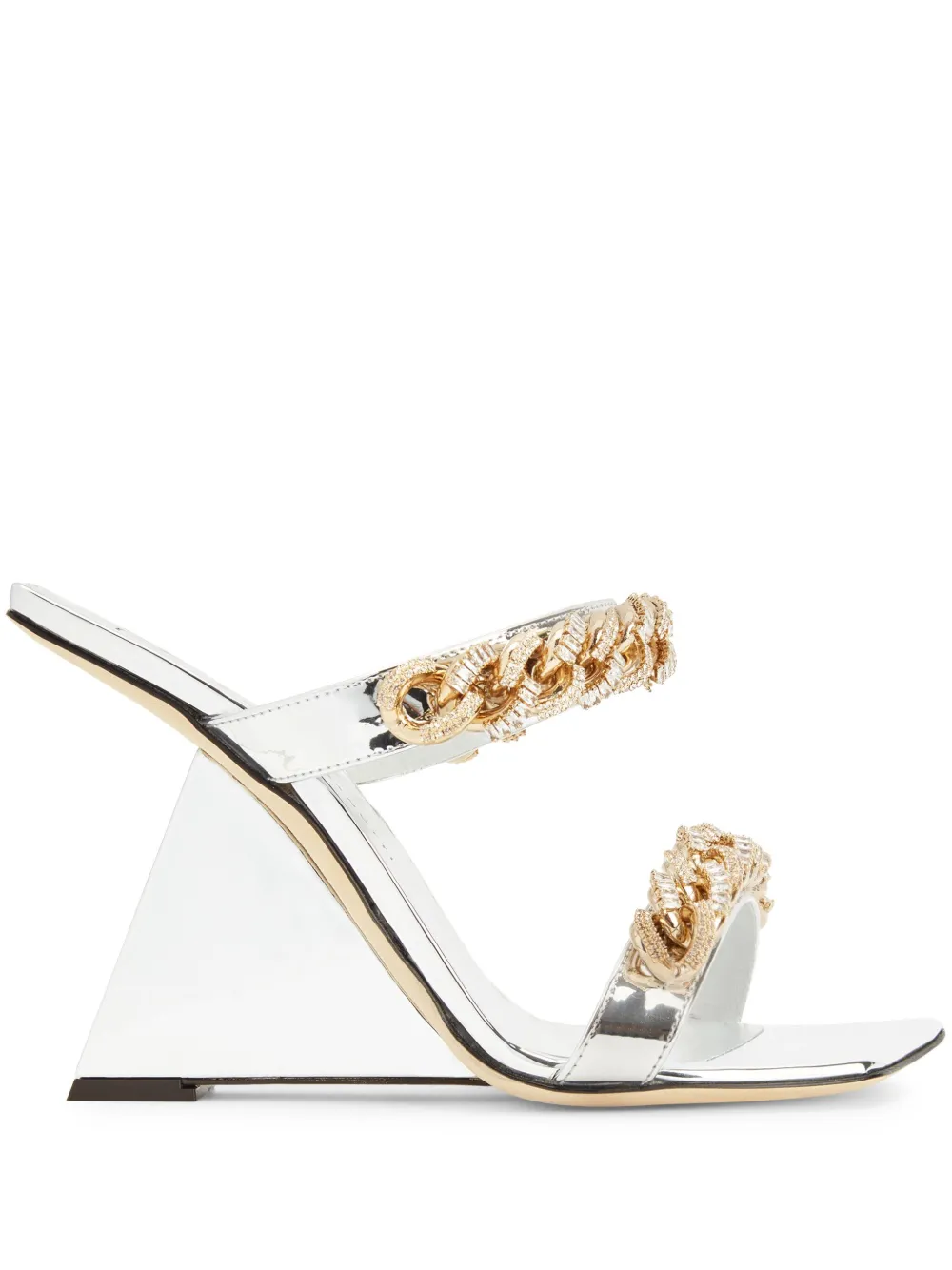 Giuseppe Zanotti Berenicee Chain 105mm sandals | Silver | Image 1