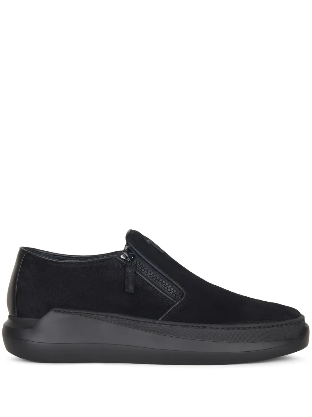 Giuseppe Zanotti Conley Zip leather boat shoes Black