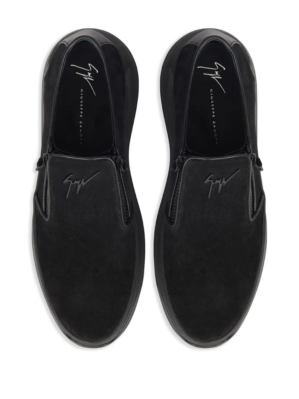 Giuseppe Zanotti Conley Zip leather boat shoes Black