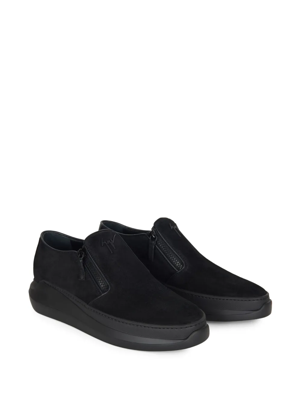Giuseppe Zanotti Conley Zip leather boat shoes Black