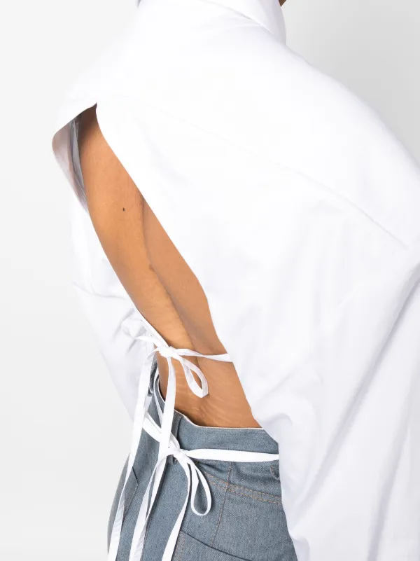 White open outlet back shirt