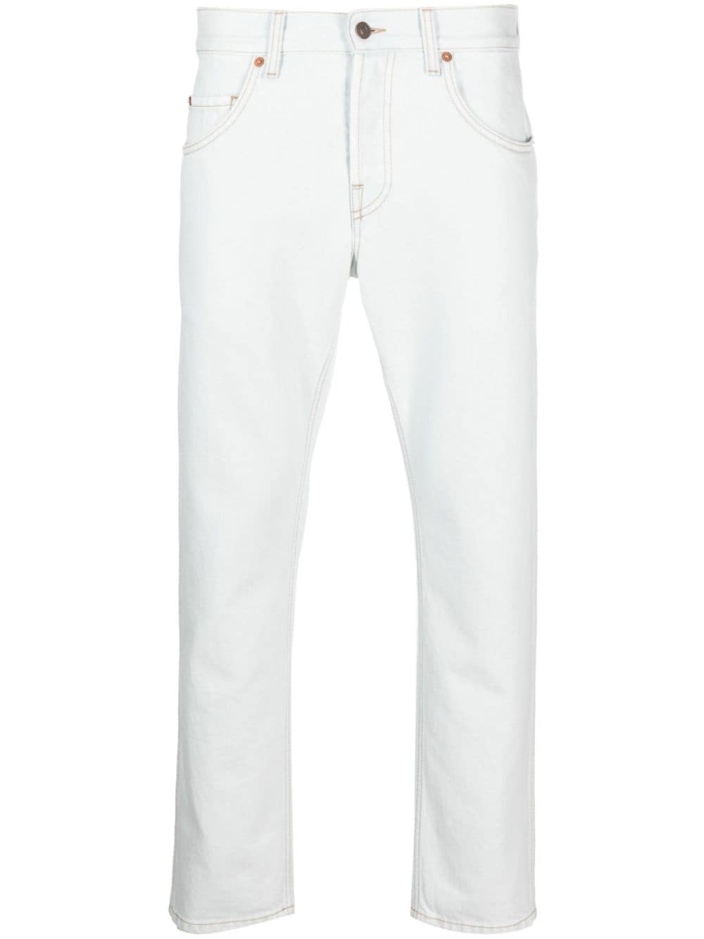 mid-rise tapered-leg jeans