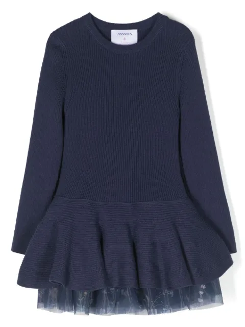 Simonetta double-layer knit dress