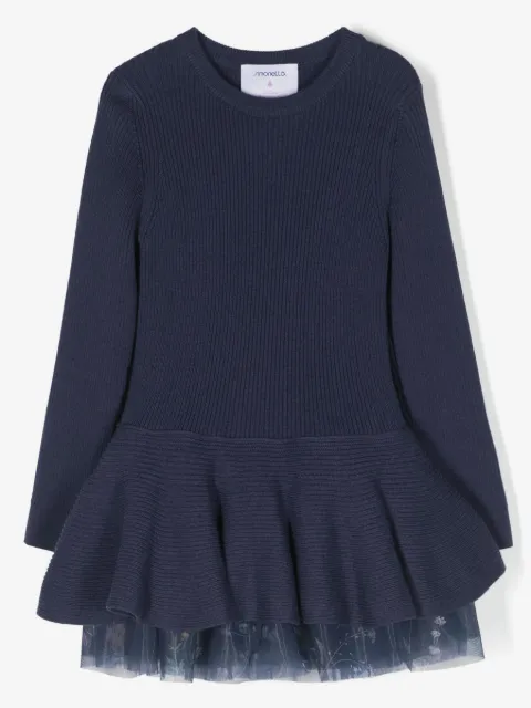 Simonetta double-layer knit dress