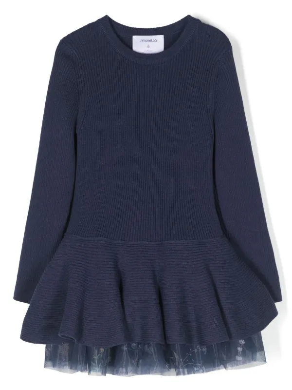 Simonetta double-layer Knit Dress | Blue | FARFETCH
