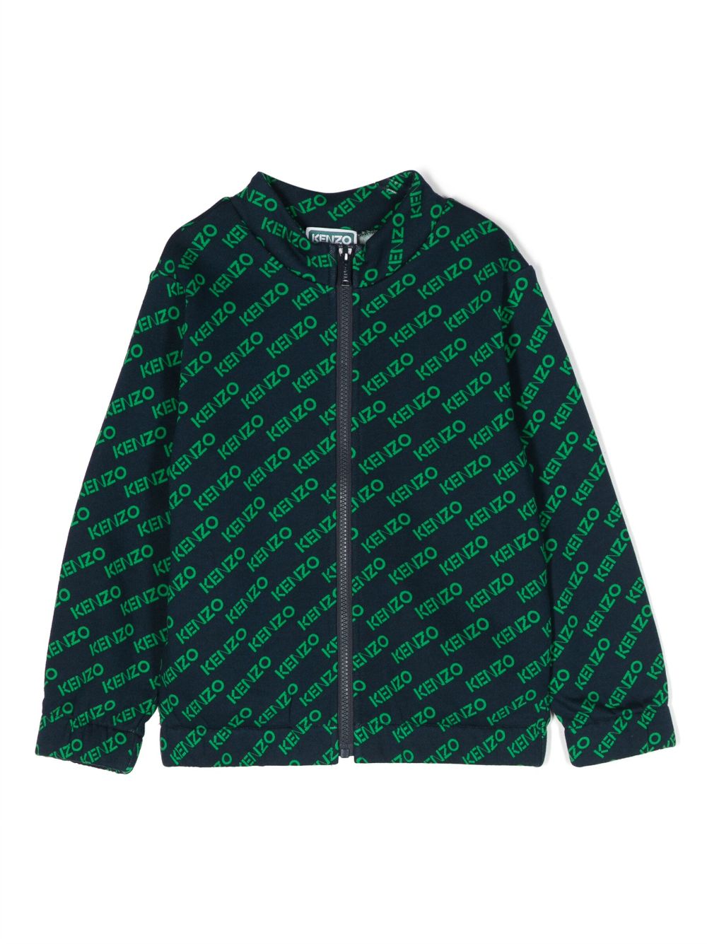 Shop Kenzo Logo-print Cotton Jacket In Blue