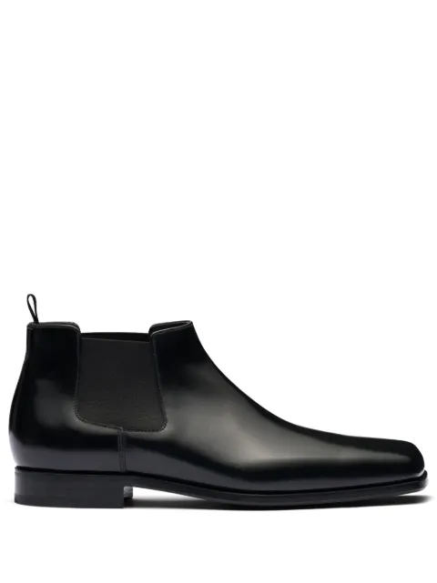 Prada Chelsea brushed-leather boots