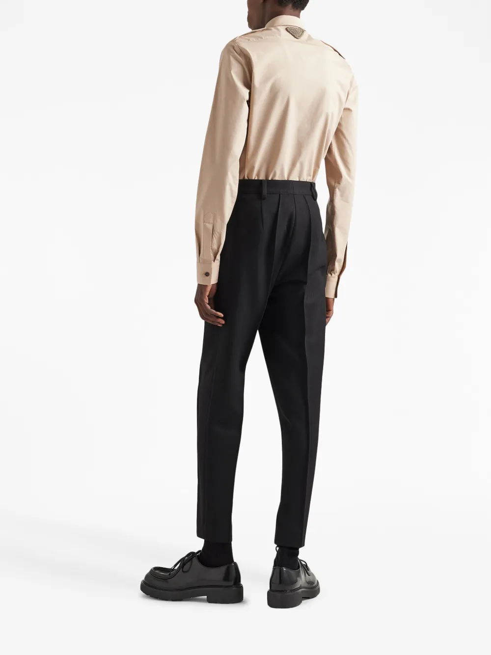 Prada Overhemd met logo Beige