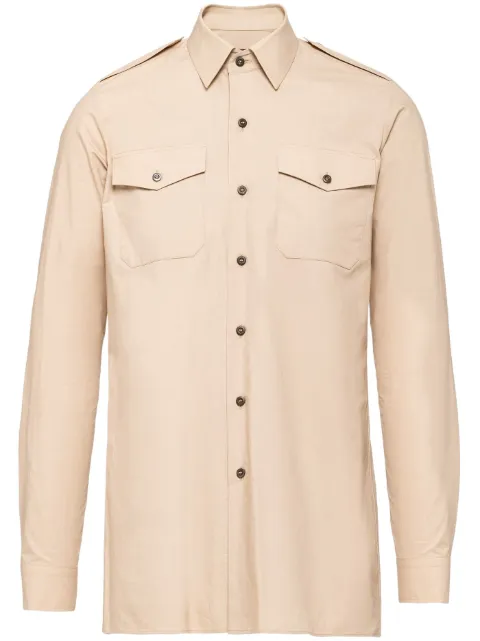 Prada triangle-logo cotton shirt