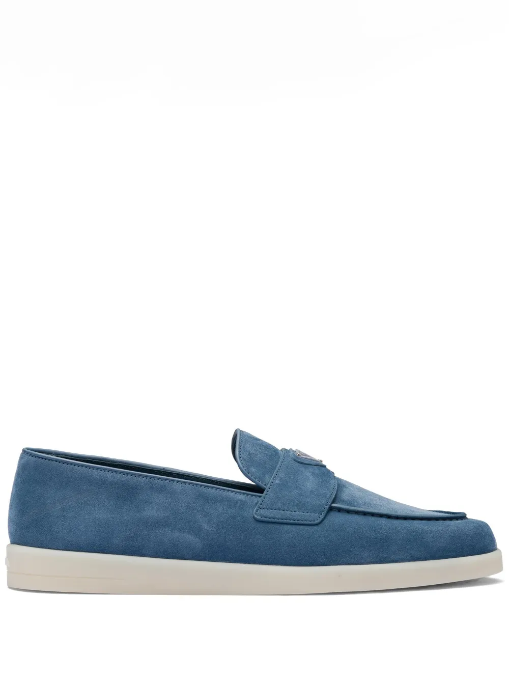 Image 1 of Prada triangle-logo suede loafers